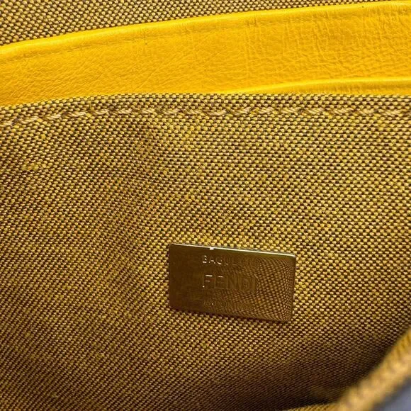 Fendi Yellow Micro Baguette Leather Crossbody Bag - Picture 14 of 15